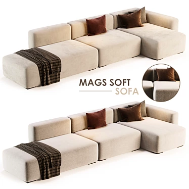 Mags Soft Corner 3-Seat Sofa 3D model image 1 