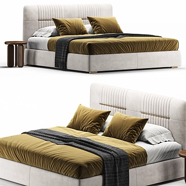 Omer Modern Upholstered Italian Bed 3D model image 1 