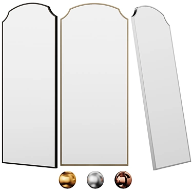 Emmy Narrow Brass Arch Mirror 3D model image 1 