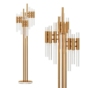 Elegant Waterfall Floor Lamp 3D model image 1 