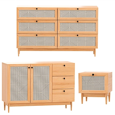 Roshal Divan Chest of Drawers 3D model image 1 