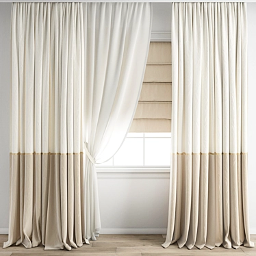 Polygonal Curtain Model Set 3D model image 1 