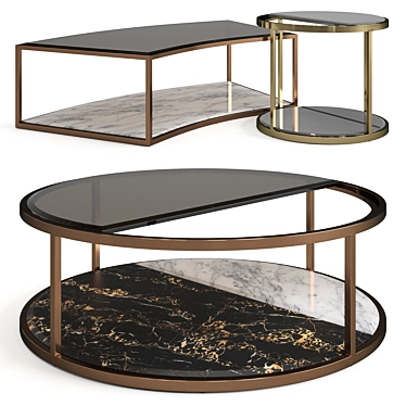 Luxence Manhattan Coffee Tables Set 3D model image 1 