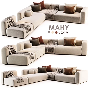 Elegant MAHY Sofa by Braid 3D model image 1 