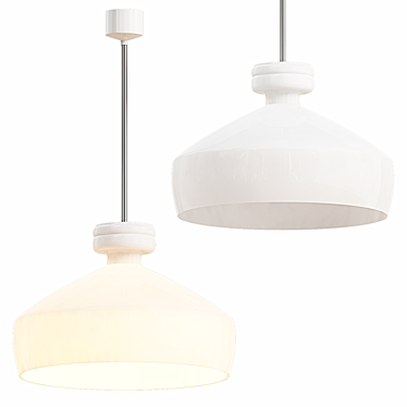 Elegant Opaline Glass Pendant Light 3D model image 1 