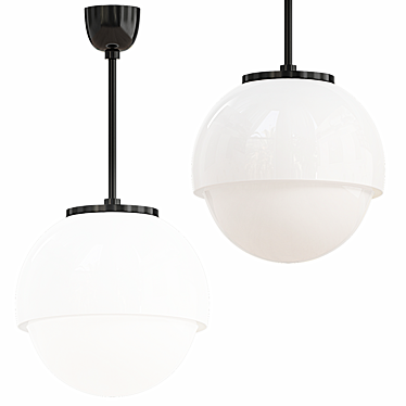 Elegant Opal Pendant Light 3D model image 1 