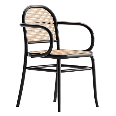 HOFFMAN BLACK OAK RATTAN DINING CHAIR