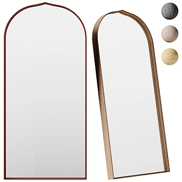 Jigra Walnut Floor Mirror 3D model image 1 