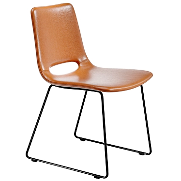 Modern Brown Steel Leg Chair 3D model image 1 