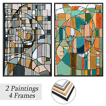 Art Set with Varieties of Frames 3D model image 1 