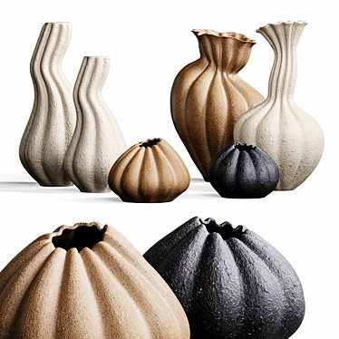 Elegant Decorative Vases Collection 3D model image 1 