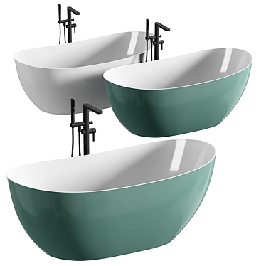  Modern Oval Stone Bathtub 3D model image 1 