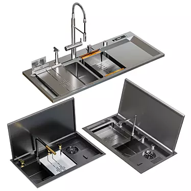 Asras Sink Set Bundle 3D model image 1 