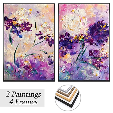 Variety Wall Art Set with Frames 3D model image 1 