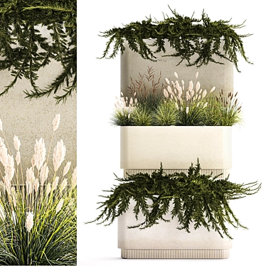 Urban Greenery Collection: Juniper, Feather Grass, Cortaderia 3D model image 1 