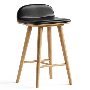 Stylish Leather Bar Stool 3D model image 1 