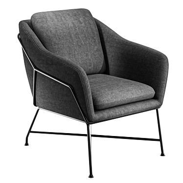 Modern Dark Gray Accent Chair 3D model image 1 