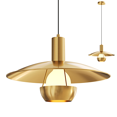 Disco Brass LED Pendant Light 3D model image 1 