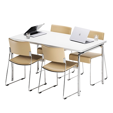 Modern Trust Linos Table Chairs 3D model image 1 