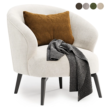 Stylish Armchair Moretti in 4 Colors 3D model image 1 