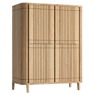  Koppar Teak Cupboard with 4 Doors 3D model image 1 