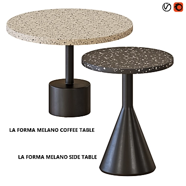 Modern Melano Coffee & Side Tables 3D model image 1 