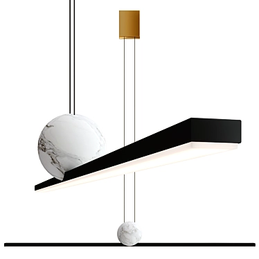 Modern Metal Pendant Lamp REGOLO 3D model image 1 