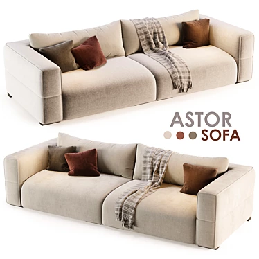 Modern Astor Sofa Design dimensions 3D model image 1 