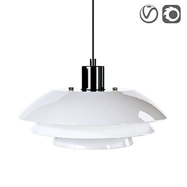 Classic Metal Pendant Light Fixture 3D model image 1 
