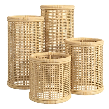 Bamboo Hurricane Candleholder 3D Model 3D model image 1 