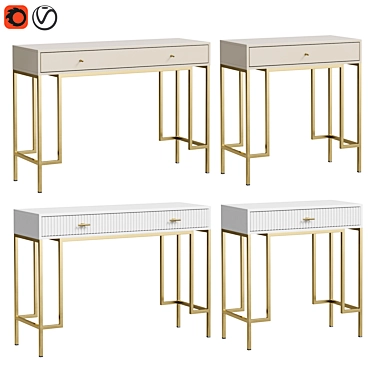 ISIDA Console Set, MDF, Brass Legs 3D model image 1 