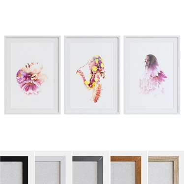 Modern Abstract Portrait Picture Frames 3D model image 1 