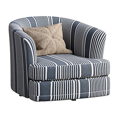 Modern Swivel Barrel Armchair, Greyson 3D model image 1 