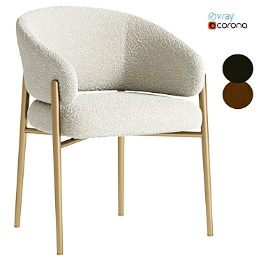 Stylish Linda Chair with Armrests 3D model image 1 