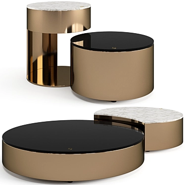 Moon Coffee Tables Set Luxence 3D model image 1 