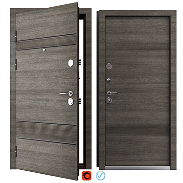 Magnat 518 (Bulat) Steel Entry Door 3D model image 1 