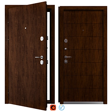  Bulat 156 Metal Entrance Door 3D model image 1 