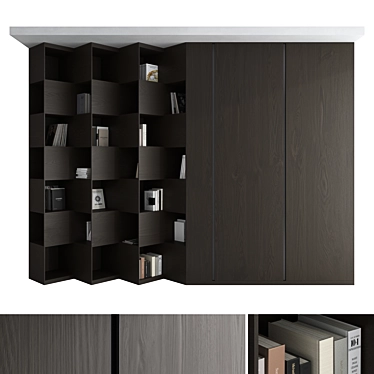 Modern Bookcase 3D Model Set 3D model image 1 