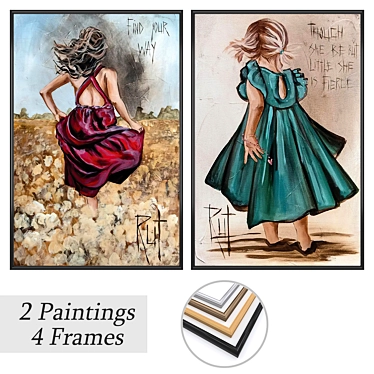 Dual Picture Set with Frame Variety 3D model image 1 