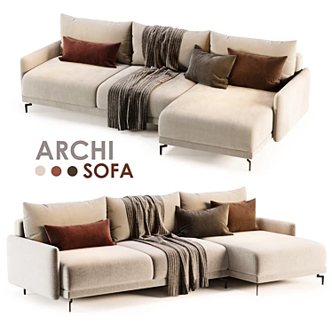 Modern Archi Sofa Skdesign Grey 3D model image 1 