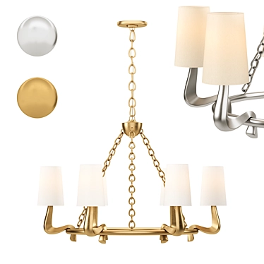 AERIN Designer Chandelier with Linen Shade 3D model image 1 