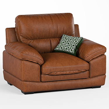 Golden Brown Leather Armchair 2020 3D model image 1 