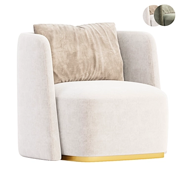 Sleek MACQUEEN Armchair in 3D 3D model image 1 