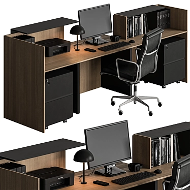 Executive Office Furniture Set 3D model image 1 