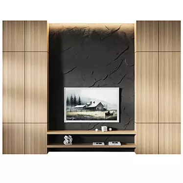 Modern TV Stand, Stone wall panels