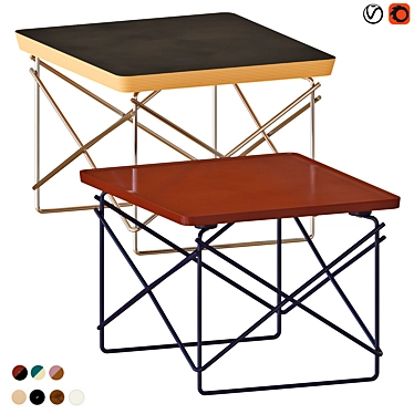 Eames Wire Base Low Table, Stylish 3D Model 3D model image 1 