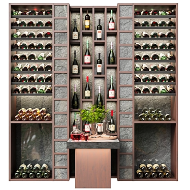 Wine Collection Shelf Archive 3D model image 1 