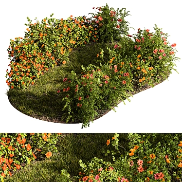 Title: Blossoming Bush Garden for Outdoors 3D model image 1 