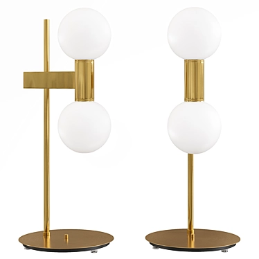 Bubble 50 Table Lamp - Brass & Glass 3D model image 1 