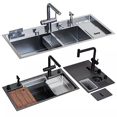 Asras Sink Set Collection 3D model image 1 